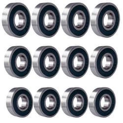 Tonmp 12 PCS 608-2RS Deep-Groove Ball Bearing - Double Rubber Sealed Shielded Miniature Deep Groove Bearing (8mm x 22mm x 7mm)