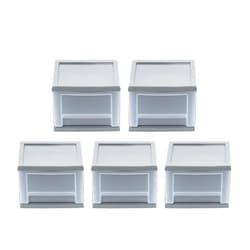 Iris Ohyama IRIS USA 6.5 Quart Gray Stackable Drawer, 5 Pack