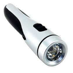 Tom David Lewis Experience Reliable Illumination with the Utility Flashlight: Silver & Black, Incandescent Light Source, Powered by 2 