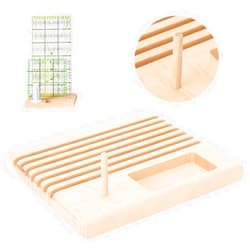 GLOGLOW Quilting Wooden Ruler Rack, Quilting Ruler Holder Beech Wood Spools Rack Quilt Ruler Holder Stand for DIY Sewing Tool Large Pins Tacks Bobbins