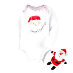 Mud Pie Christmas Knit Rattle Gift, 2 Piece Set, Santa