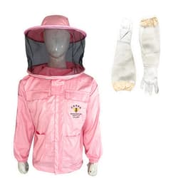 Creek Beekeeping Supplies -- Beekeeping Jacket with Round Veil/Hat (Medium, Pink)