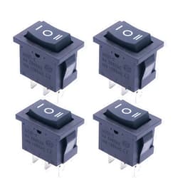 TWTADE / 4Pcs Square Momentary Rocker Switch (ON)-Off-(ON) SPDT 3 Pin 3 Position 6A 250VAC/10A 125VAC Mini Car Auto Boat Rocker Toggle Switch KCD1-2-123
