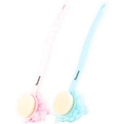 Tbestmax Loofah Back Scrubber Long Handle Shower Body Brush with Soft Mesh Sponge for Women Skin Exfoliating Bath, Massage