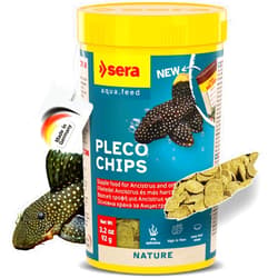 Sera Pleco Chips 3.4oz/0.21lbs | Premium Fish Food for Ancistrus & Plecos | High Fiber | No Dyes & Preservatives | Supports Digestion & Promotes Healthy Growth | Ideal for Bottom Feeders