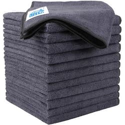 HOMEXCEL Grey Microfiber Cleaning Cloths 12 Pack, 12.5 x 12.5 inch Microfiber Towel for Cars, Ultra Absorbent Car Washing Cloth, Lint Free Streak Free Cleaning Rags for Car, Kitchen, and Window