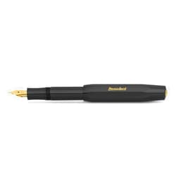 Kaweco CLASSIC SPORT Fountain Pen Black with 23 Carat Gold-Plated Steel Nib and Iridium Tip for Ink Cartridges I Sport Fountain Pen 13 cm I Nib: M (Medium)