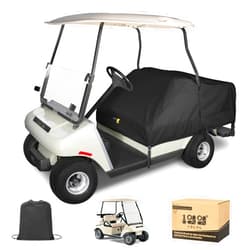 10L0L Waterproof Golf Cart Cover Protector for 4 Passenger EZGO Club Car Yamaha, A Great Cover to Keep Seats Dry and Protected, More Easy Than a Full Cover - Beige and Black