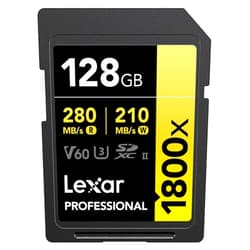 Lexar 128GB Professional 1800x UHS-II SDXC Memory Card (Gold Series)