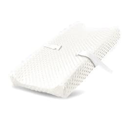 LITTLE TOTS BABY Changing Pad Cover - Breathable Minky Dots Plush Changing Table Cover Ultra Soft Changing Table Sheets Wipeable Diaper Changing Pad Covers for Newborns Infant Babies Girls Boys (Pristine)