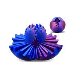 Generic 3D Printed Gear Ball Spin Fidget Toy, Gear Sphere, Stress Ball, Desk Toy, Anxiety Relaxing (Blue/Red)
