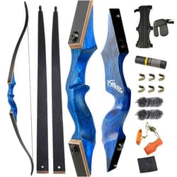 ZSHJGJR 60” Black Hunter Original Recurve Bow for Adults American Hunting Longbow Archery Bow 20-60lbs Right Handed for Archery Hunting Shooting Practice