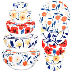 Revahope 5 Pieces Bowl Covers Reusable, 5 Size Stretch Cloth Bowl Covers for Bread Proofing Fabric Elastic Bowl Covers Reusable Food Covers Washable for Food Fruits Leftover (Floral)