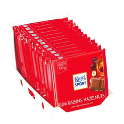 Ritter Sport Ritter Chocolate Sport Rum Raisin Hazelnut 12/100g (Pack of 12)