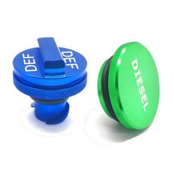 TOPKU Diesel Fuel Cap for Dodge Ram, Aluminum Factory Combo Pack - Magnetic Diesel Fuel Cap & DEF Cap for RAM 1500 2500 3500 Trucks (2013-2019)