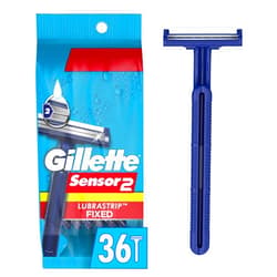 Gillette Sensor2 Fixed Men's Disposable Razor, 12 Count (Pack of 3)