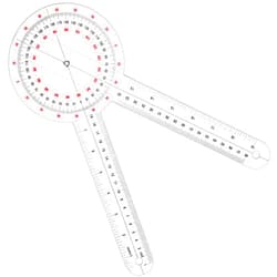 Frienda 12 Inch Goniometer Transparent Orthopedic Angle Ruler Plastic Goniometer 360 Degree for Body Measuring Tape Goniometer Protractor Ruler (1 Piece)