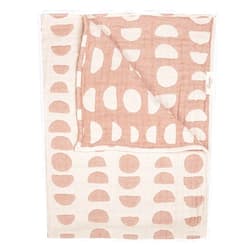 Crane Baby Blanket, Soft Cotton Jacquard Nursery and Stroller Blanket for Boys and Girls, Copper Moon Phase, 30” x 40”