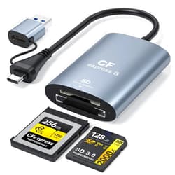 MTAKYA CFexpress Type B & SD Card Reader, USB C 3.2 Gen 2 10Gbps – Aluminum Alloy Dual-Slot High Speed Memory Card Reader for CFexpress & SD (UHS-II/UHS-I) Cards