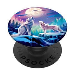 Wolf Lover Wolves SteMi Accessories Wolf Lover Wolf Pack Wolfgang Wildlife Animal Wolves PopSockets Adhesive PopGrip