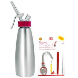 ISi North America iSi Gourmet Whip Cream Dispenser - 1 Quart, Professional Quality Stainless Steel, Includes Rapid Infusion 5-Piece Tool Set for Whipping Cream, Desserts, More (Includes Recipe Book)