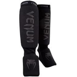 Venum Kontact Shinguards - Black/Black, One Size