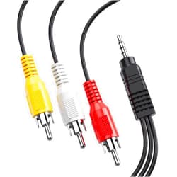 SNLLMZI Av Cable,Camcorder Av Cable, 3.5mm to RCA Camcorder Handycam AV Audio Video Output Cable for TV,Camcorder,Smartphones,MP3, Tablets,Speakers,Home Theater - 5ft