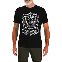 PNORATM 50th Birthday Vintage Shirt for Men：Vintage 1975 Shirt Aged to Perfection Graphic Tee 50th Birthday Gift