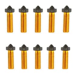 IdeaFormer-3D 10Pcs V6 Volcano PTFE Nozzles 0.4/0.6/0.8/1.0mm M6 Thread Hotend Extruder PTFE Coating Volcano Nozzle for Artillery Genius, Sidewinder X1, X2, for Anycubic Vyper, Kobra Plus, Kobra Max
