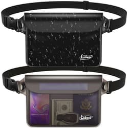 Labeol Waterproof Fanny Pack, 2 Pack Waterproof Pouch with Waist Strap,Waterproof Fanny Pack to Keep Phone and Valuables Dry, Waterproof Fanny Pack for Swimming Kayaking Boating Snorkeling