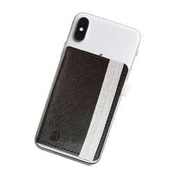 ELusefor Stick-On Phone Wallet for Back of iPhone or Android Case | 6 Sleeve Credit Card Holder - Pocket for Cards, Money & ID - Built-in Stand - Waterproof Material - Travel, Work & Life-Proof - Black