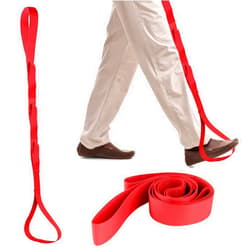 WXJ13 45 Inch Long Leg Lifter Assist Leg Lifter Strap Multiple Handles Foot Loop Walking Training Belt Auxiliary Leg Lifter for Knee Recovery Aids Mobility Aids (Red)