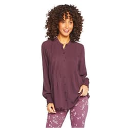 NYDJ Women's Pleated Peasant Blouse