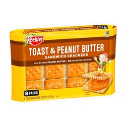 Azeko Keeblers Toast and Peanut Butter Sandwich Crackers 11 Oz Tray (8 Pack)