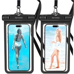 Karvense Waterproof Phone Pouch/Case, Water Proof Phone Pouch for iPhone & Samsung Galaxy, Universal Large IPX8 Phone Water Protector Pouch for Travel, Vacation, Beach, Cruise Essentials- 2 Pack
