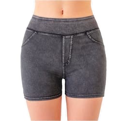 Generic High Waisted Shorts Women Summer 2024 Butt Lifting Tummy Control Yoga Shorts Solid Slim-Fit Running Workout Shorts