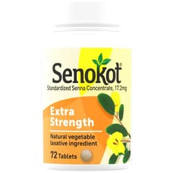 Senokot Extra Strength Natural Vegetable Laxative for Gentle Overnight Relief Occasional Constipation, 72 Count