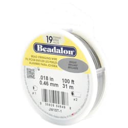 Beadalon 19 Strand Stainless Steel Bead Stringing Wire, .018 in / 0.46 mm, Bright, 100 ft / 31 m