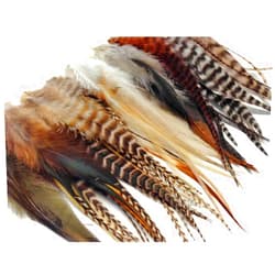 Moonlight Feather | USA SELLER 50 Pieces - Natural Tone Thick Short Whiting Farm Rooster Hair Extension Wholesale Feathers (Bulk) Craft Supply | Moonlight Feather