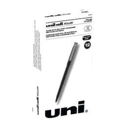 Uni-Ball Uniball Roller Rollerball Black Pens Pack of 12, Fine Point Office Pens with 0.7mm Medium Black Ink, Ink Black Pen, Smooth Writing Japanese Pens, Journaling Pens