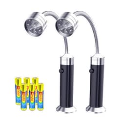 FIREOR Barbecue Grill Light Grilling Accessories for Outdoor, BBQ Magnetic LED Lights Flexible Gooseneck Weather Resistant, Men Dad Gifts Traeger Smoker Pit Boss Griddle Gadget Batteries Included 2 Pack