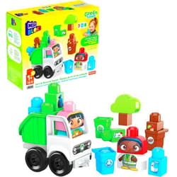 Mega BLOKS Fisher-Price Toddler Building Blocks, Green Town Sort & Recycle Squad with 15 Pieces, 2 Figures, Toy Gift Ideas for Kids