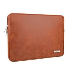 OEIPSMK RAINYEAR 15.6 Inch Laptop Sleeve Protective Case PU Suede Leather Zipper Padded Cover Water Resistant Carrying Bag Compatible with 15.6