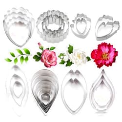 Colorkitchenware 26Pcs Stainless Steel Gum Paste Flower and Leaf Cutter Set Fondant Flower Cookie Cutter Sugarcraft Making Tool for Wedding,Birthday Cake Decorating