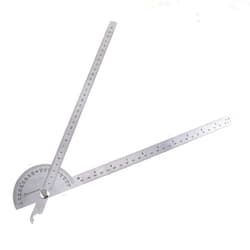 ChgImposs 0-180 Degree Angle Finder, Stainless Steel Round Head Rotary Protractor Scale Angle Finder Adjustable Double-arm Ruler Angle, Finder Craftsman Ruler Machinist Tool