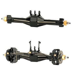RZXYLRC Brass Black Coating Front Straight Axle with Steel Gears for 1/18 RC Crawler TRX4M Metal Upgrade Parts