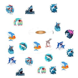 CACOMVE Shark Stickers (500 pcs), 10 Sheets Graphic Animal Cartoon Decal Roll Self Adhesive Seals for Kids Girls Boys Teen Birthday Party Decorations Water Bottle Laptop Scrapbook Cards Envelopes