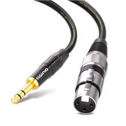 tisino Female XLR to 1/4'' TRS Microphone Cable, 6.35mm Stereo Jack to 3-pin XLR Female Balanced Interconnect Microphone Cable - 3.3FT
