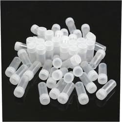 Yuecoom Clear Sample Vial, 50 Pcs 5ml Volume Plastic Sample Bottles Small Storage Container Sample Sealing Liquid Medicine Bottles