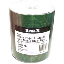 Prodisc Spin-X 0134.9600White Inkjet Printable Digital-Audio 80-Minute CD-R's by 100-Pak